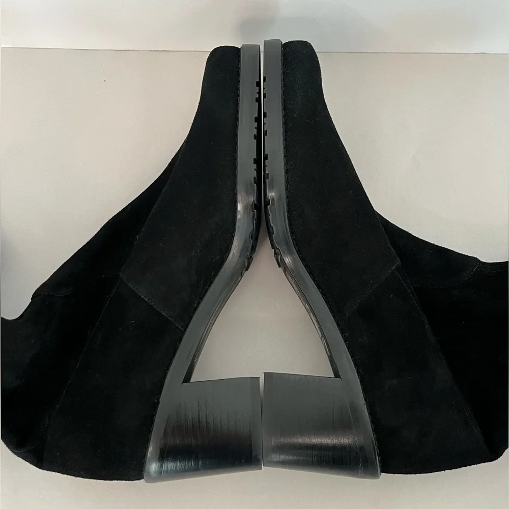 Stuart Weitzman Tieland Over The Knee Boots Size 9M Black Stretch Suede Leather